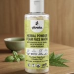 Green tea and basil powder foam face wash